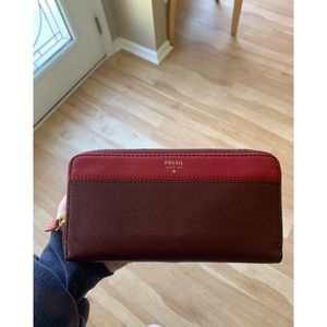 Fossil Wallet Accordion Style Zip Wallet